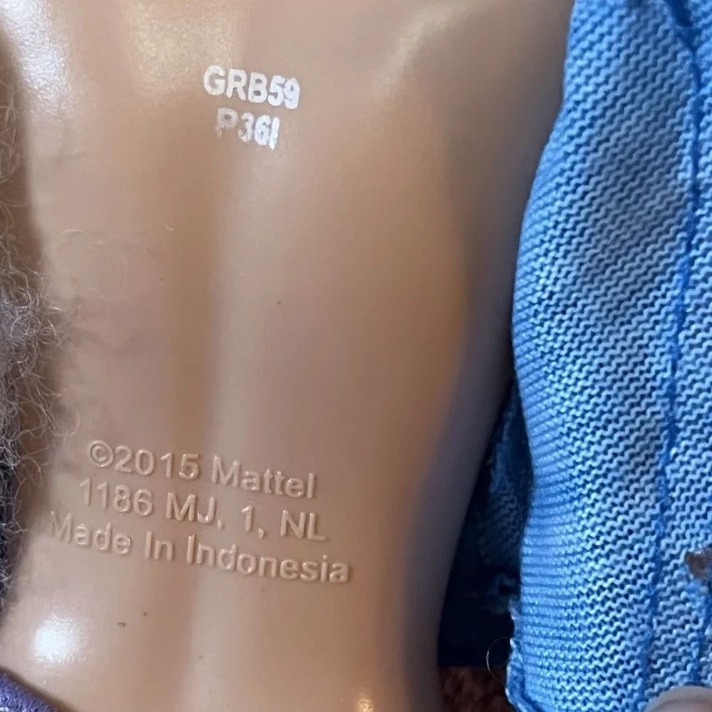 Barbie Blonde Millie Doll 2013 2015 Fashionista Mattel Blue‎ top & Purple Pants